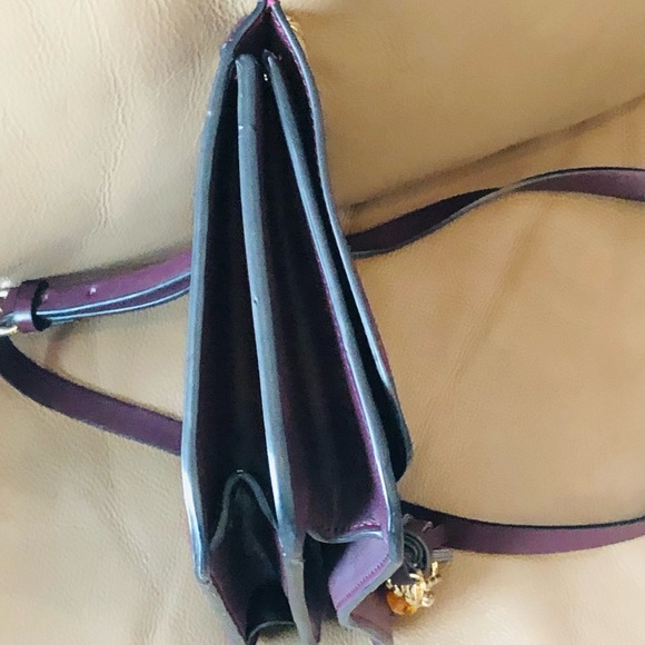 Zara, Deep Grape Crossbody Bag With Gold Accents, EUC - Picture 6 of 16